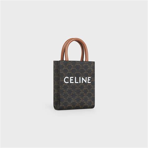 mini vertical cabas in triomphe canvas with celine print|Mini Vertical Cabas in Triomphe Canvas and calfskin with Celine .